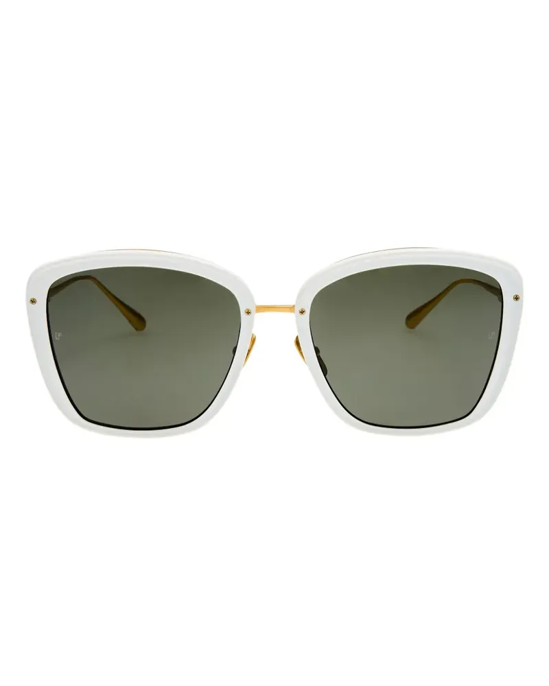 Linda Farrow Anais oversized square-frame sunglasses - Weiß Weiß