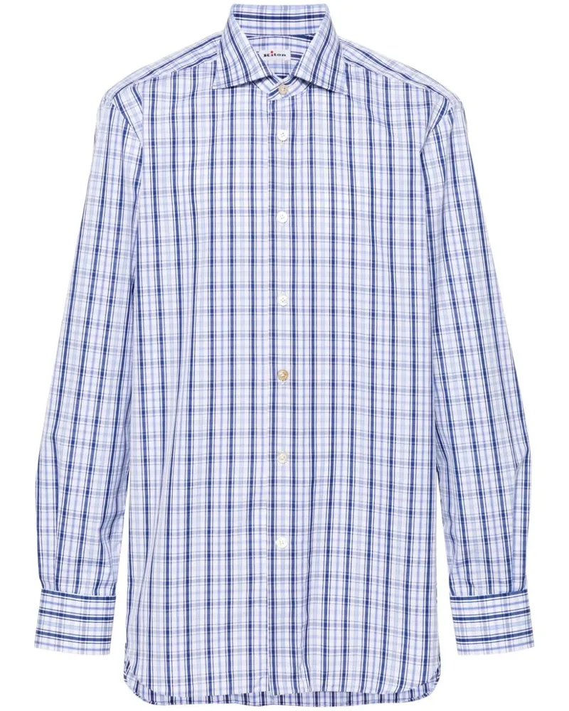 Kiton Kariertes Hemd Blue