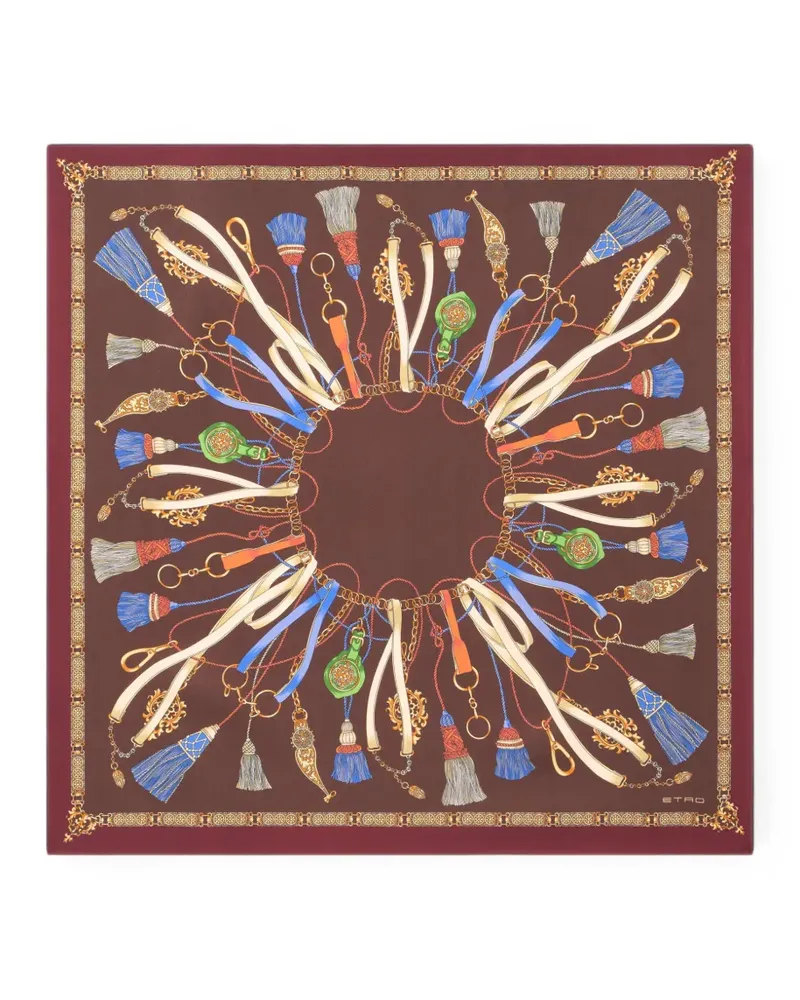 Etro Seidenschal mit Anhänger - Braun Braun