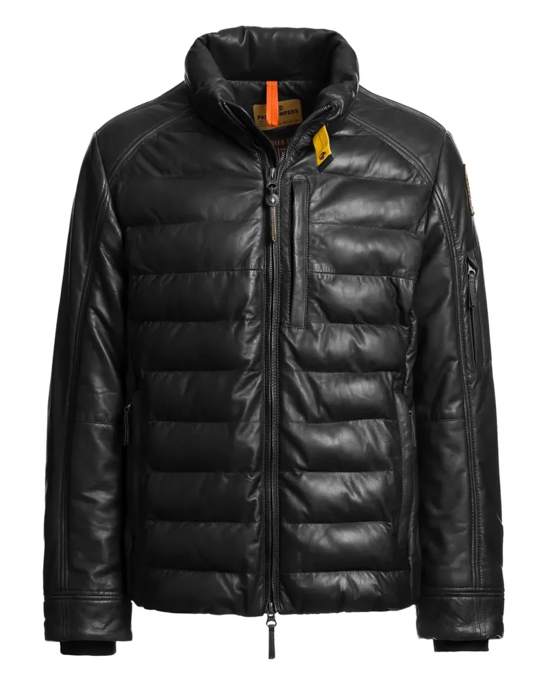 Parajumpers Gesteppte Earnie Lederjacke - Schwarz Schwarz