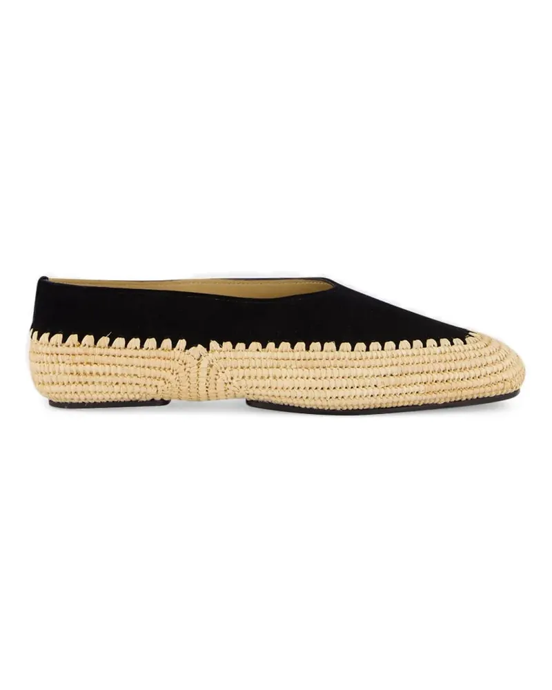 Gabriela Hearst Strength suede raffia loafers - Nude Nude