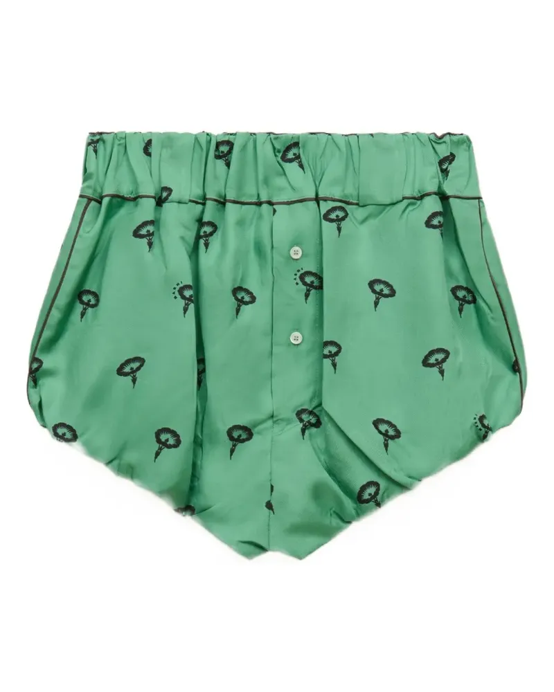 Marni Grüne Seiden-Twill-Blüten mit Blumendruck Grün