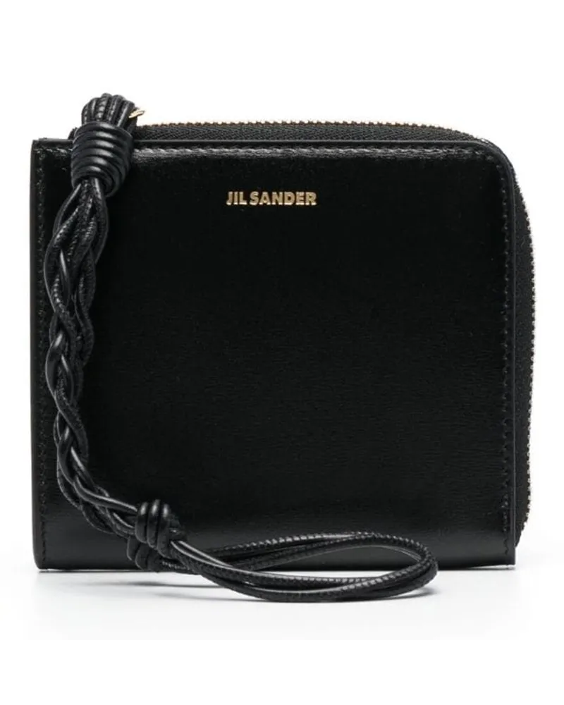 Jil Sander Portemonnaie mit Logo - Schwarz Schwarz
