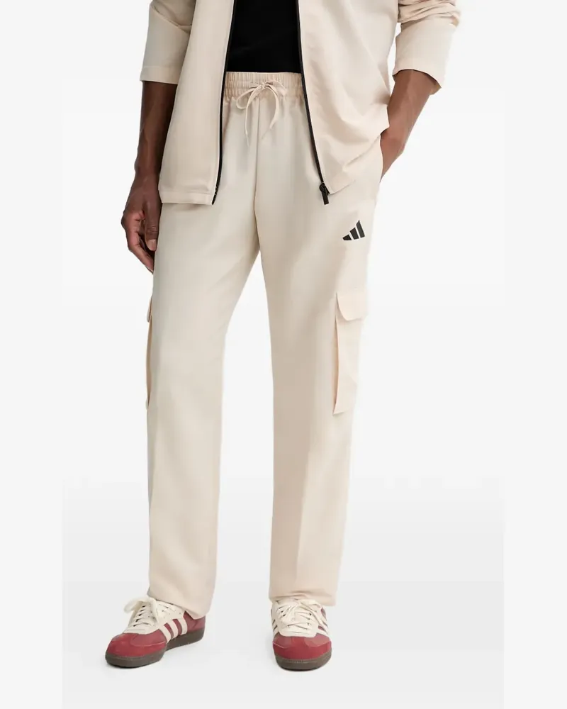 adidas logo-print zip-up tracksuit - Nude Nude