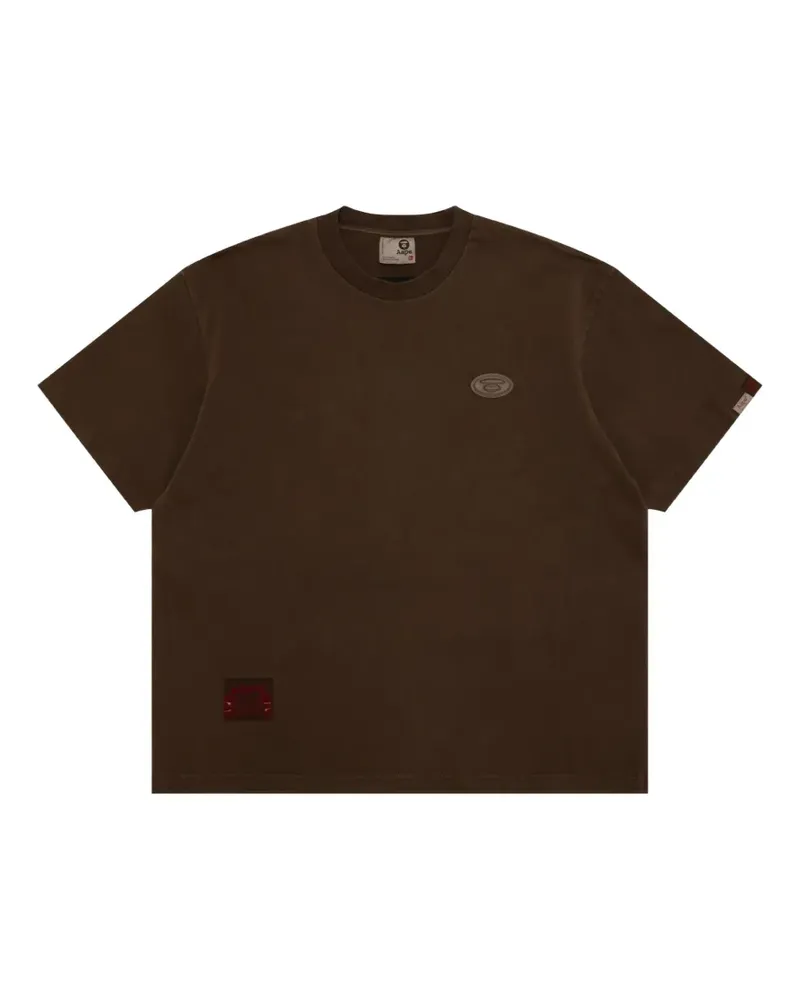 BAPE T-Shirt mit Logo-Patch - Braun Braun