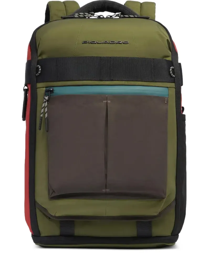 Piquadro Rucksack mit Logo - Grün Grün
