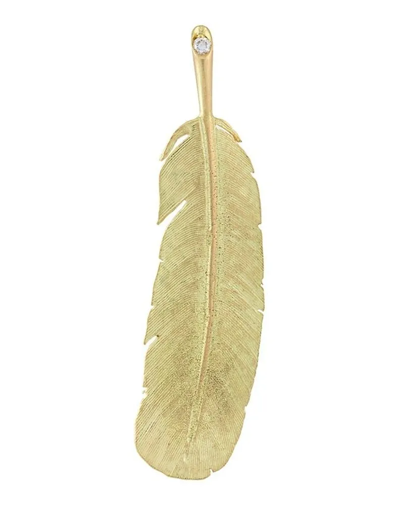 Wouters & Hendrix 18kt "Feather" Gelbgoldohrstecker mit Diamanten - Metallic Metallic
