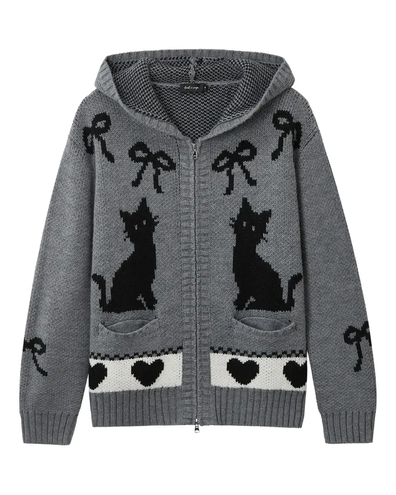 Tout a Coup zip-up hooded cardigan - Grau Grau