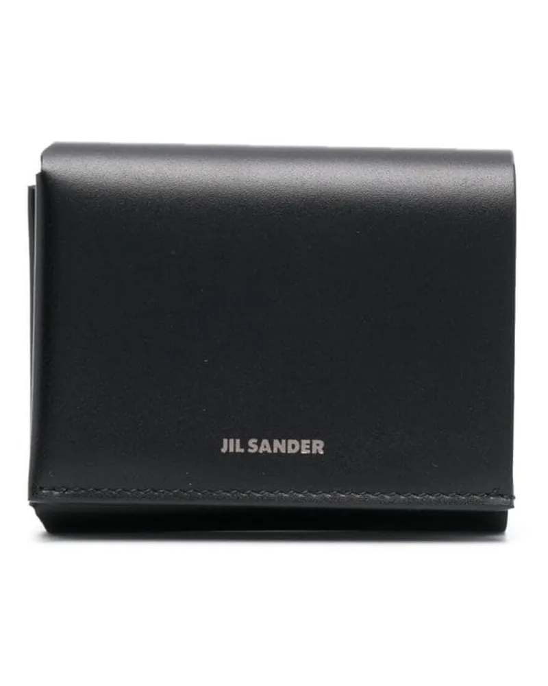 Jil Sander Portemonnaie mit Logo-Schild - Schwarz Schwarz