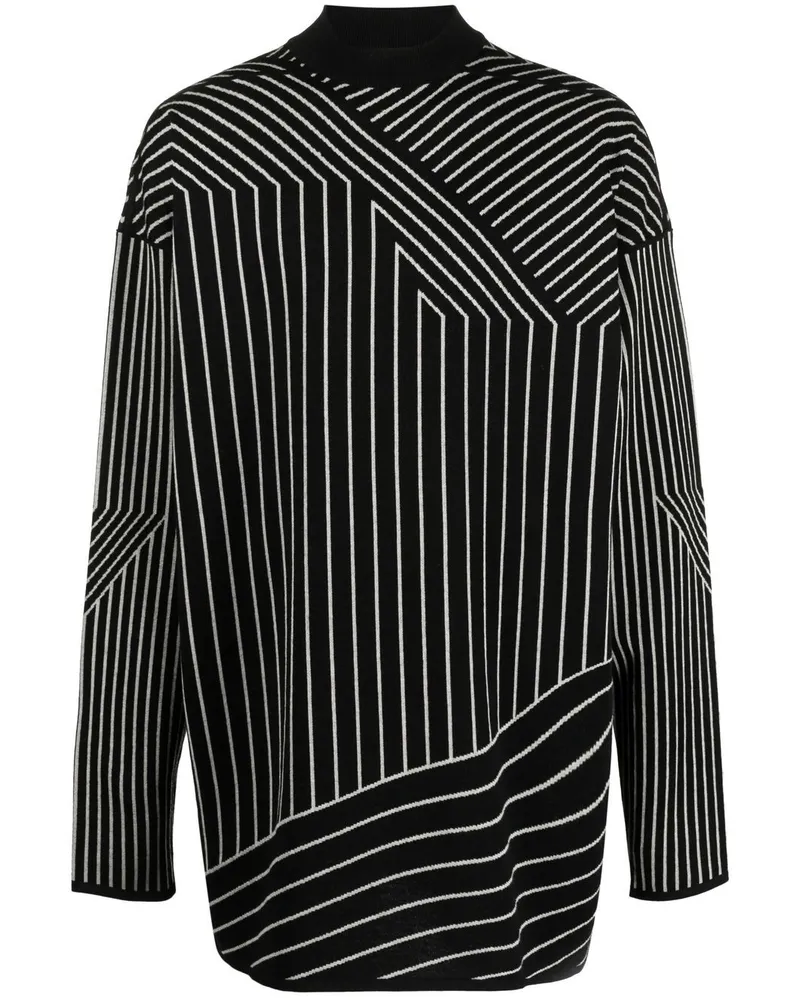 Rick Owens Gestreifter Pullover - Schwarz Schwarz