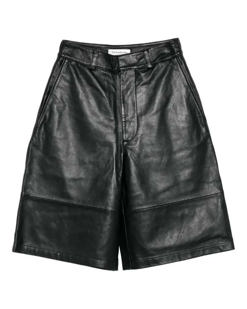 FRANKIE Shop Shorts mit Ledereinsätzen - Schwarz Schwarz