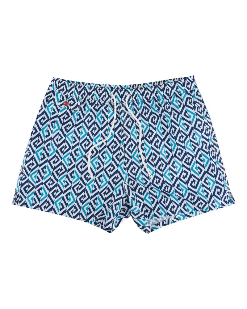 Kiton Badeshorts mit geometrischem Muster - Blau Blau