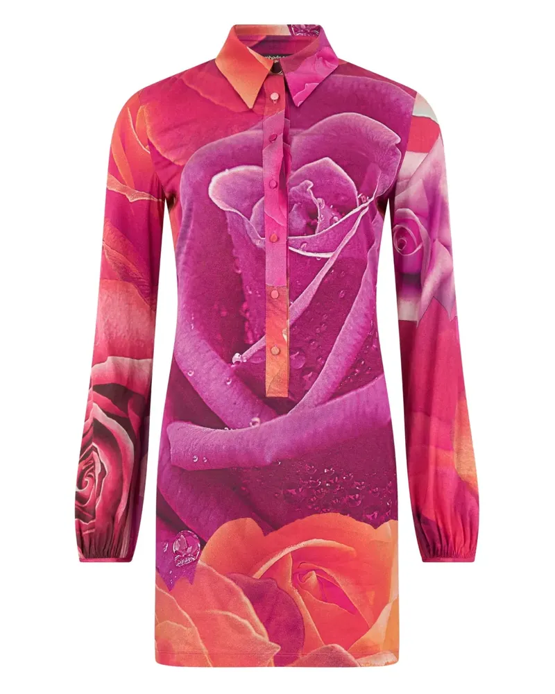 Roberto Cavalli Kleid mit Blumen-Print - Rosa Rosa