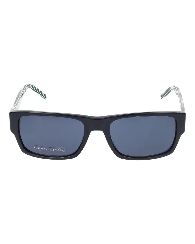 Tommy Hilfiger striped rectangle-frame sunglasses - Blau Blau