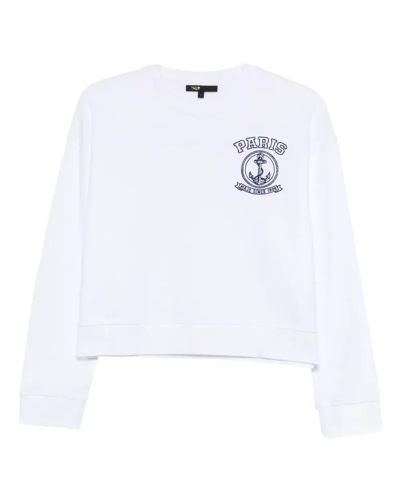 Maje Sweatshirt mit Stickerei - Weiß Weiß
