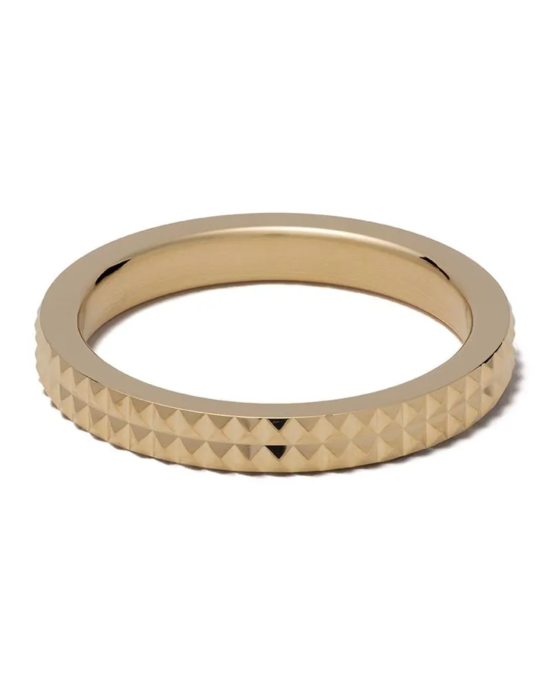 Le Gramme Pyramid Guilloche' Ring Gold