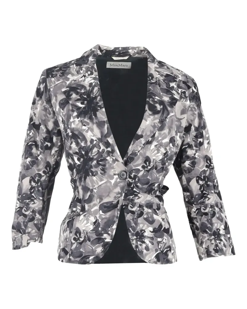Max Mara Blazer mit Blumen-Print - Grau Grau