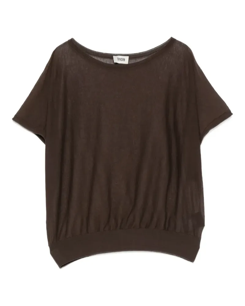Drykorn Gerlotta T-Shirt mit U-Boot-Ausschnitt - Braun Braun