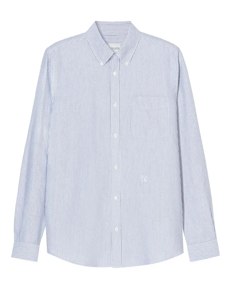 Closed Gestreiftes Button-down-Hemd - Blau Blau