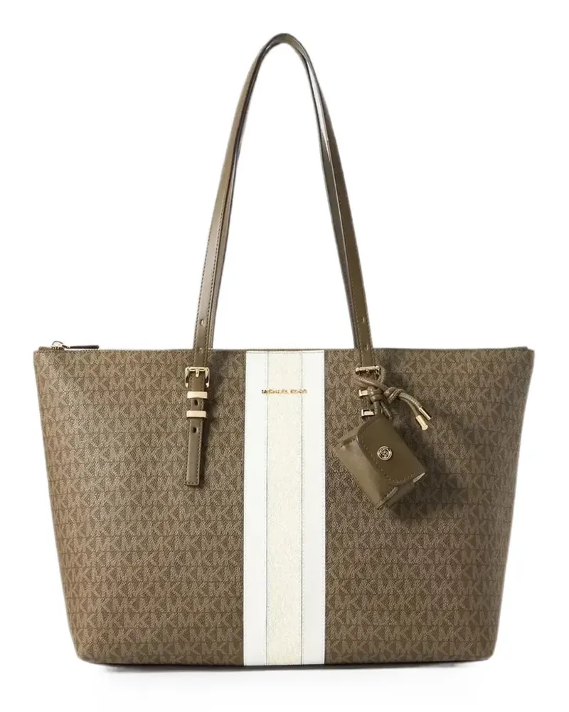 Michael Kors logo-print striped tote bag - Braun Braun