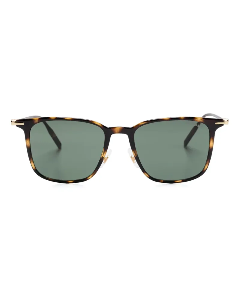 Montblanc Sonnenbrille mit eckigem Gestell - Braun Braun