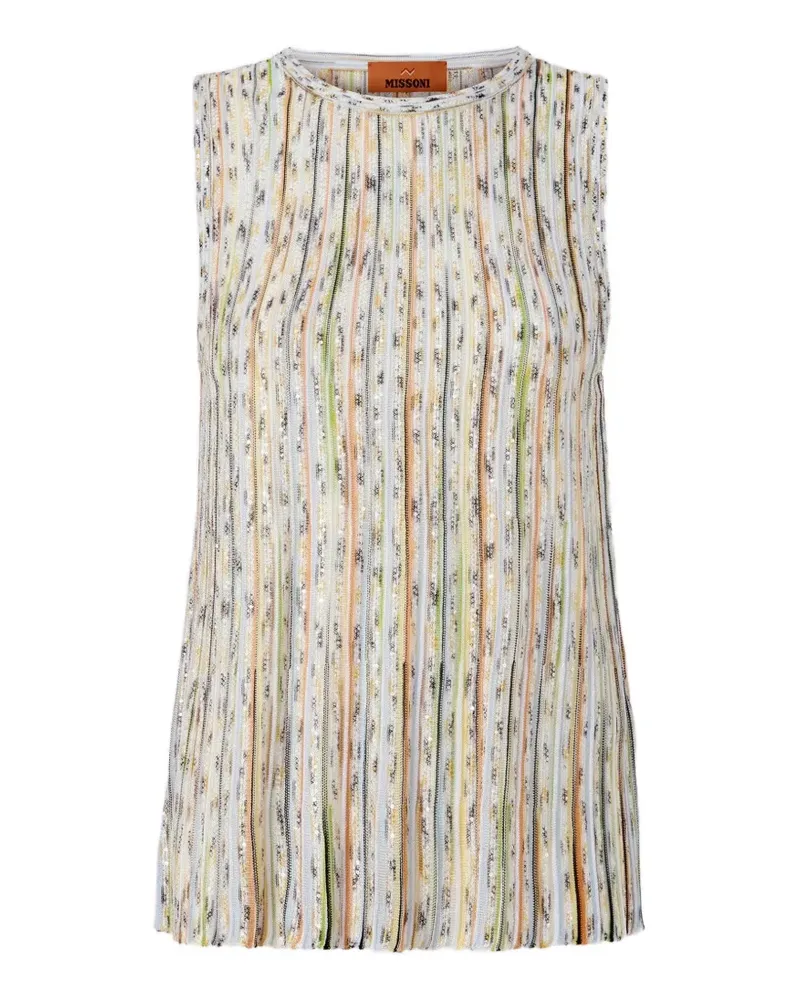 Missoni sequin-embellished round-neck top - Nude Nude