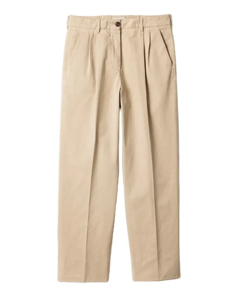 Miu Miu Straight-Leg-Hose mit Logo - Nude Nude