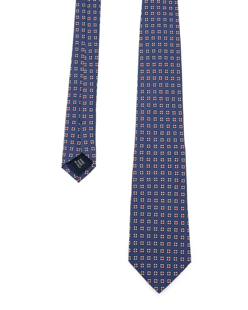 Ralph Lauren Geometrisch gemusterte Seidenkrawatte - Blau Blau