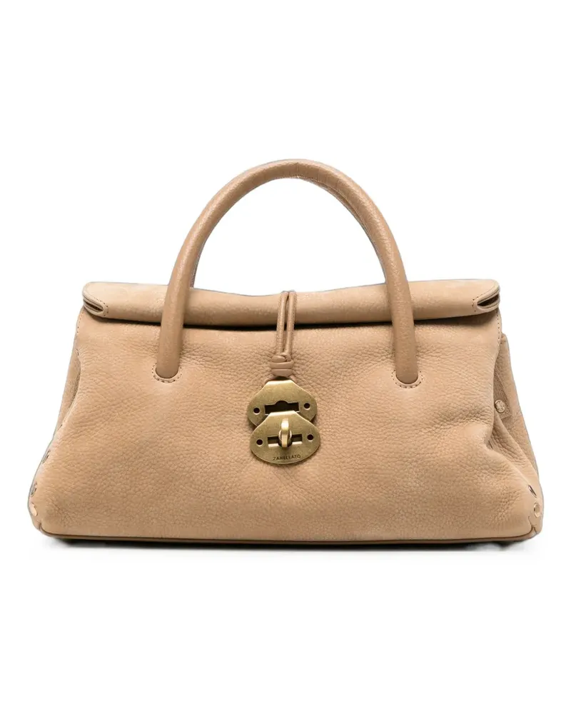 Zanellato Kleine Dotta Jones Nabuck Tote Bag mit Nieten - Nude Nude