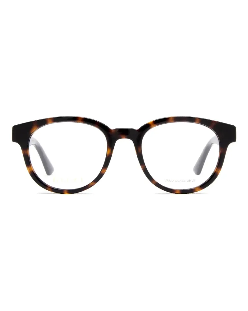 Gucci Runde Brille in Schildpattoptik - Braun Braun