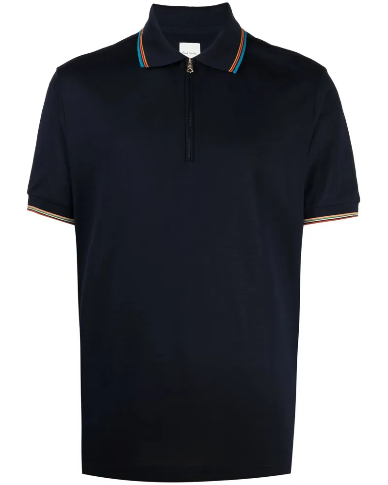Paul Smith Poloshirt mit Regenbogenstreifen - Blau Blau