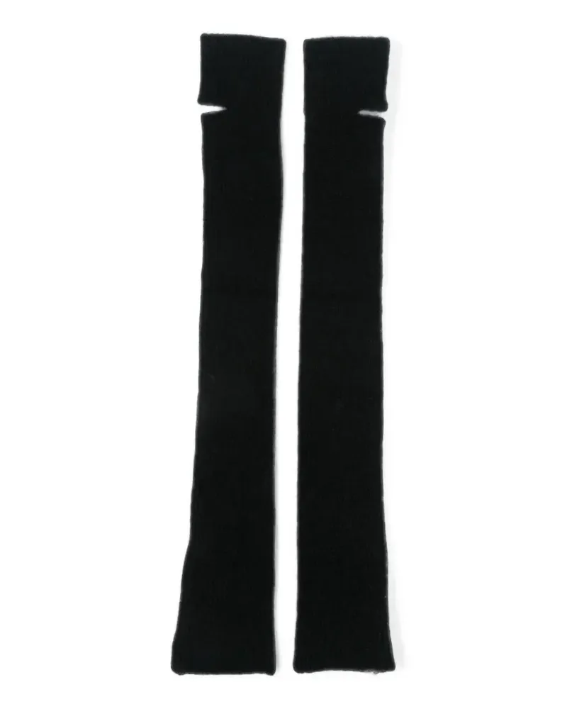 Roberto Collina fine-knit thumb-slot mittens - Schwarz Schwarz