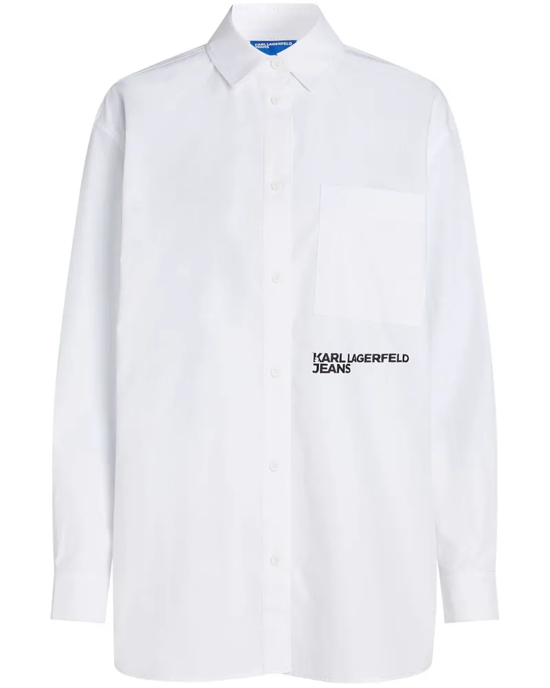 Karl Lagerfeld Hemd mit Logo-Print - Weiß Weiß