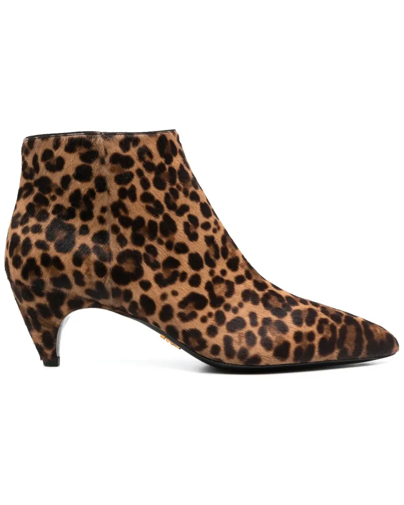 Prada Stiefel mit Leoparden-Print 60mm - Braun Braun