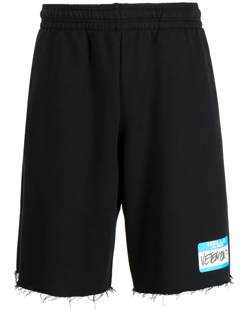 VETEMENTS Ausgefranste Joggingshorts - Schwarz Schwarz
