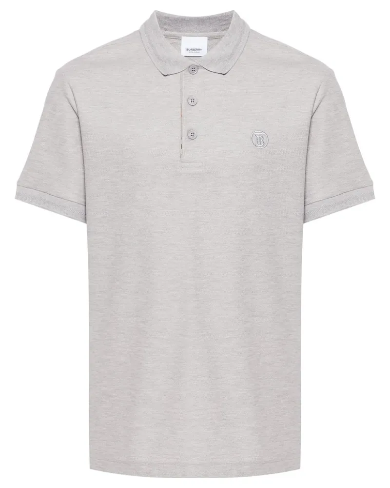 Burberry Poloshirt mit Logo-Stickerei - Grau Grau