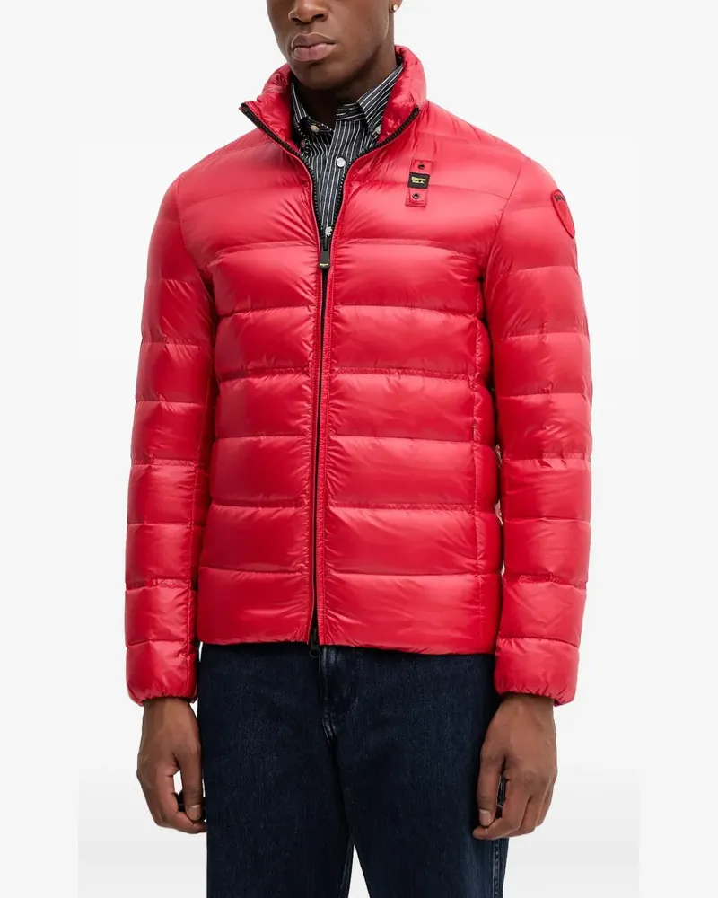 Blauer Jacke mit Reißverschluss - Rot Rot