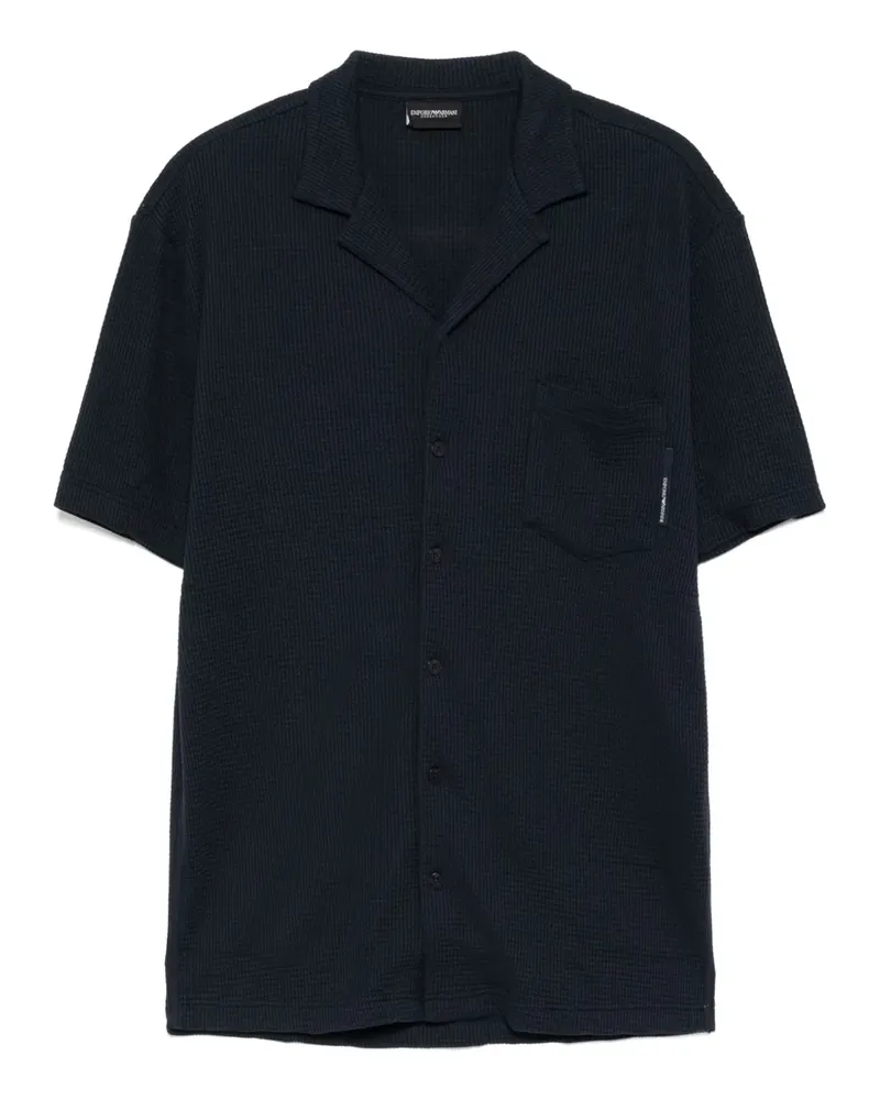 Emporio Armani Loungewear-Pullover mit Waffelmuster - Blau Blau