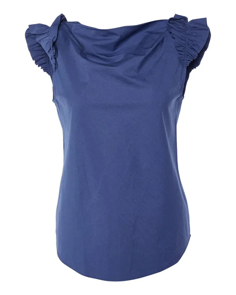 Moschino ruffle-sleeve blouse - Blau Blau