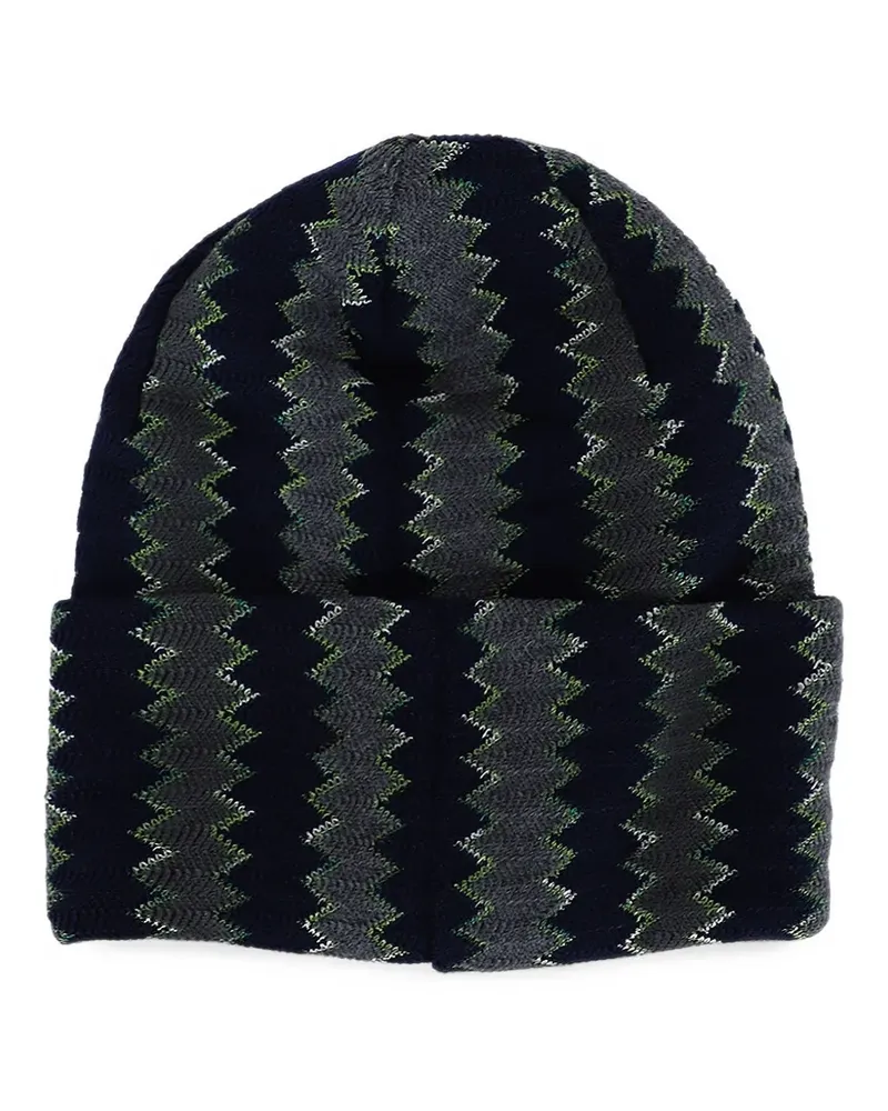 Missoni zigzag-knit beanie hat - Blau Blau