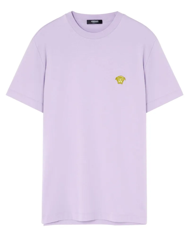 Versace T-Shirt mit Medusa-Stickerei - Violett Violett