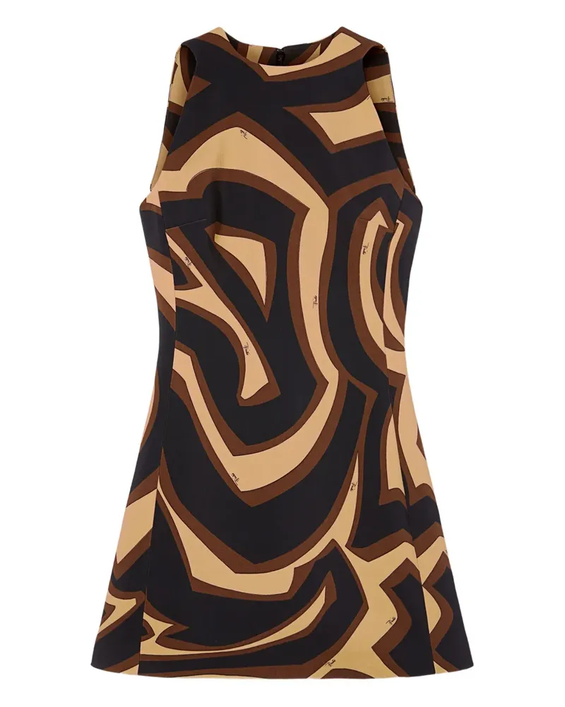 Emilio Pucci Midikleid mit abstraktem Print - Schwarz Schwarz
