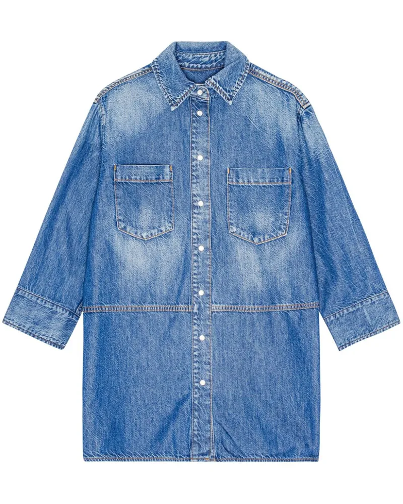 Ganni Jeanshemd mit Logo-Verzierung - Blau Blau