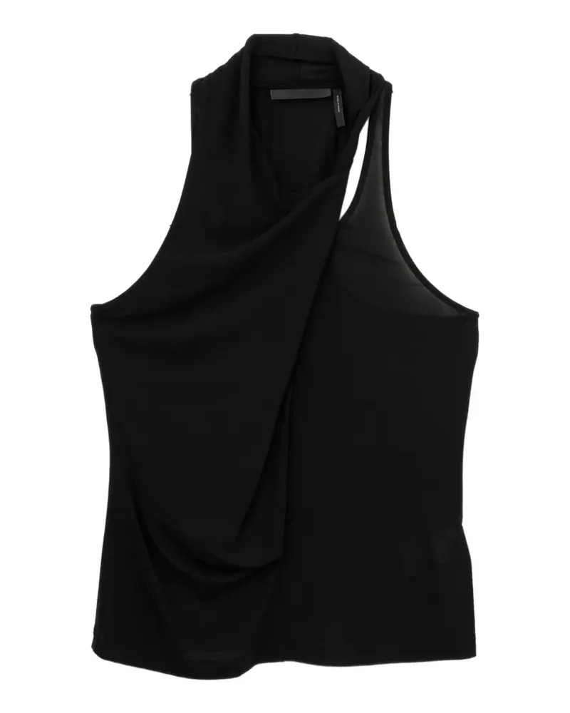 Helmut Lang Drapiertes Neckholder-Top - Schwarz Schwarz