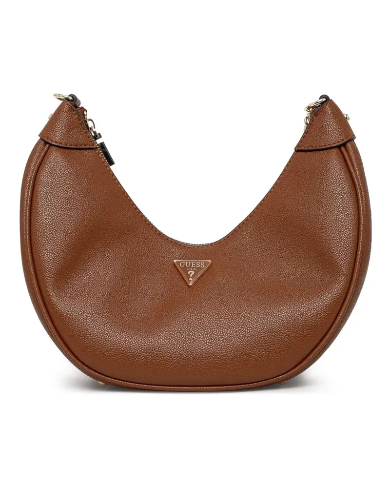 Guess Schultertasche mit Logo-Schild - Braun Braun