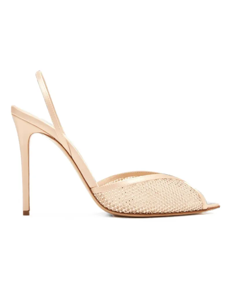 Andrea Wazen Katy 105 crystal-embellished sandals - Nude Nude