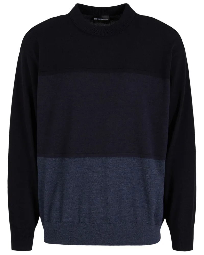 Emporio Armani Pullover in Colour-Block-Optik - Blau Blau