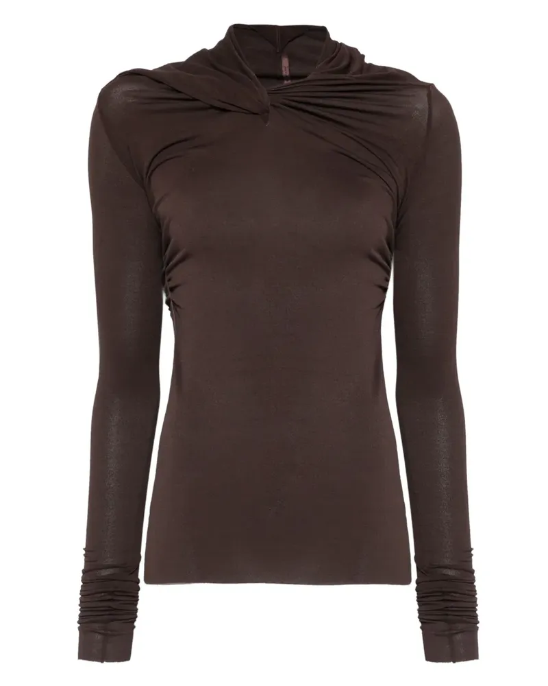 Rick Owens Lilies twisted long-sleeve top - Braun Braun