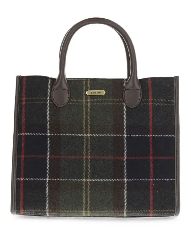 Barbour Barrhill Tote Bag mit Schottenkaro - Grün Grün