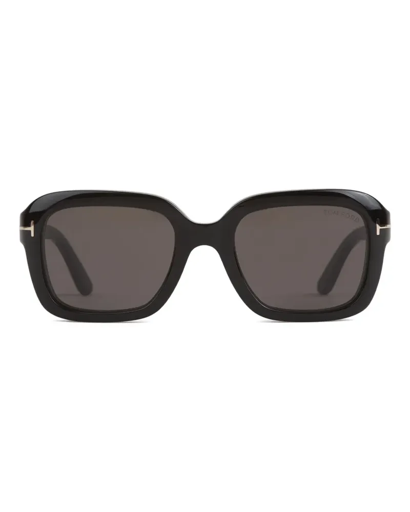 Tom Ford Sonnenbrille mit eckigem Gestell - Schwarz Schwarz